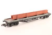 30 Ton Bogie Bolster Wagon with Diamond Frame Bogie M290034 in BR Grey Livery with Steel Beams Load