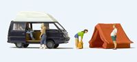 33258 Mitsubishi L300 Camper Van with Tent and Figures - pack of 4