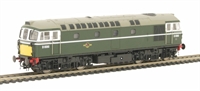 Class 33/1 Diesel D6580 in BR Green with small yellow panels.