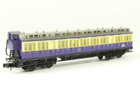3393 3rd Class clerestory coach in DRG purple and cream