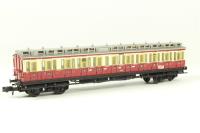 3395 3rd Class clerestory coach in DRG carmine and cream