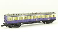3396 3rd Class clerestory coach in DRG purple and cream