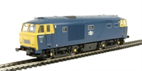 Class 35 Hymek 7017 (white numbers) in BR blue with full yellow ends