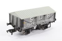 37-025Y 5 Plank Wagon with Steel Floor 702 in 'S L B' Grey Livery - Limted Edition of 500 Pieces for Geoffrey Allison