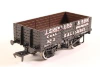 37-050U 5 Plank Wagon with Wooden Floor 3 in 'J. Sheppard & Son' Black Livery - Limited Edition for Salisbury Model Centre