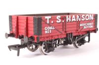 37-050Y 5 Plank Wagon with Wooden Floor No. 1 in 'T.S.Hanson' Red Livery - Limited Edition for B & H Models