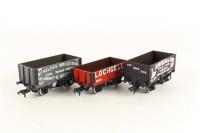 Private owner wagons - Pack of 3 - 7 Plank 17 in 'St. Helens Industrial' Grey, 5 Plank 1898 in 'Lochelly' Red & 7 Plank 277 in 'T. Jenkerson & Sons' Black - Collectors Club 2008 Limited Edition