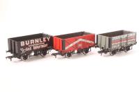 Set of three 7-plank wagons - 'Burnley Corporation Gas Department', 'Earl of Rosslyn's Collieries Dysart' and 'Crynant Colliery Company' - Collectors Club limited edition for 2008