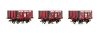 7-Plank End Door Wagons in 'Lincoln Gas Corporation' Red Livery - Pack of three - 200, 201 & 202 - Limited Edition for Buffers