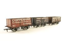 7-plank open wagons - 'Cotswolds Co-Operatives' - Chippenham, Stroud, Gloucester - Pack of 3