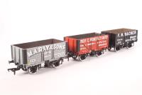 7-Plank Open Wagons - Pack of 3 - Wagon A) 123 in 'M. A. Ray' Grey Livery, Wagon B) 7 104 in 'G. Holmes' Red Livery Wagon C) 6 in 'F. W. Wacher' Black Livery - Limited Edition for Modelzone