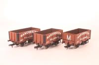 3 x 'Coal Trader' 7 Plank Wagons in 'Manchester Collieries' Red Livery - Wagon A) 8697, Wagon B) 8725, Wagon C) 8780 - Limited Edition for Trafford Model Centre