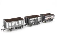 3 x 'Coal Trader' 7 Plank Wagons - Wagon A) 662 in 'Birley' Grey Livery B) 7 Wagon in 'Marshall Bros.' Black Livery Wagon C) 806 Wagon in 'Barkby Joliffe & Co. Ltd' Black Livery - Limited Edition for Rails of Sheffield