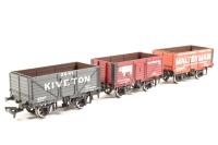3 x 'Coal Trader' 7 Plank Wagons - Wagon A) 298 in 'Maltby Main' Black Livery, Wagon B) 2041 in 'Kiveton' Grey Livery, Wagon C) 288 in 'Bullcroft' Red Livery - Limited Edition for Geoffrey Allison