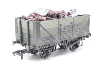 37-096-Carlton 8-plank 'Coal trader' BR (P numbered) wagon - split from pack - weathered