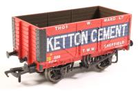 8 Plank End Door Wagon in 'Ketton Cement' Red & Blue Livery