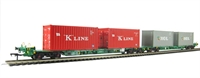 Intermodal Bogie Wagons With Two Pairs 20ft Containers 'K Line & MOL'.