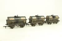 3 x 14 Ton Tank Wagons in 'Mobil' Black Liveries - Weathered - Wagon A) 5284 with Small Filler Cap, Wagon B) 5289 with Small Filler Cap, Wagon C) 5285 with Small Filler Cap - Limited edition for Hereford Model Centre