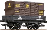 3 plank open wagon in GWR grey with GWR brown BD container - 34920