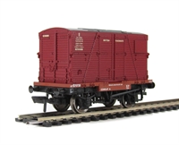 Conflat wagon with BD container in BR Crimson B707211