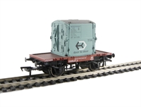 Conflat wagon B709392 with AF container in light blue