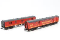 Mk1 GUV and TPO Coaches in Royal Mail Livery - split from set