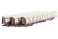 Pack of Three Mk1 WR Coaches in BR Chocolate & Cream - Separated from Bristolian Set