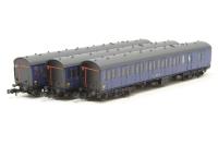 3 x Mk1 Suburban Brake End Coaches in LMR Blue - separated from Longmoor Military Railway Train Pack