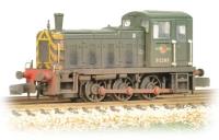 Class 03 Shunter D2383 in BR Green with Wasp Stripes - weathered