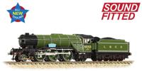 372-611SF LNER V2 4843 Kings Own Yorkshire Light Infantry LNER Lined Green Steam Locomotive - DCC Sound