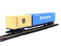 63ft bogie wagon with 20ft "MCS" container and 40ft "Hanjin" container