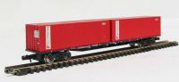 63ft Bogie container wagon with 2 x 30ft containers "Freightliner" red