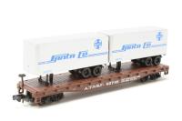 37451 50' double TOFC flat car of the Santa Fe - red 92748