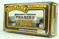37458 1-plank wagon in BR NE brown 221119 with Fraisers' House Furnishers container