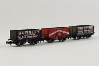Set of three 7-plank wagons - 17 In 'Burnley Corporation Gas Department' livery,  4550 In 'Earl Of Rosslyn's Collieries Dysart' livery and 330 In 'Crynant Colliery Company' livery - Collectors Club Limited Edition for 2009/2010