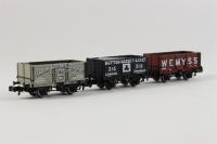Set of three 7-plank wagons - 277 In 'Cambrian Mercantile Collieries' grey livery, 315 In 'Dutton Massey & Co. Ltd' black, & 2866 In 'Wemyss' red-oxide - Collectors Club 2010/2011