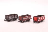 Set of 3 Limited Edition Wagons - Wagon A) 7 Plank Fixed End Wagon 1412 In 'Pilkington Bros. Ltd' Red & White Livery, Wagon B) 7 Plank End Door Wagon 650 In 'David Jones & Sons' Brown Livery, Wagon C) 7 Plank End Door Wagon 10 In 'Smith Anderson & Co. Ltd' Red Livery - Collectors Club Limited Edition For 2010/11 