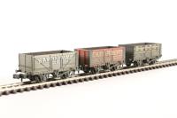 Pack of three 7 plank private owner 'Coal Trader' wagons - weathered