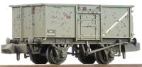 16 ton steel mineral hopper with top flap doors in BR grey - weathered - B161589