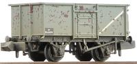 16 ton steel mineral hopper with top flap doors in BR grey - weathered - B161899