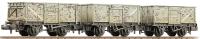 16 ton steel mineral hopper with top flap doors in BR grey - weathered - pack of 3