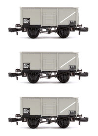 377-255Ax3 Set of 3 BR 16T Steel Mineral Wagons BR Grey (TOPS) No. B88429