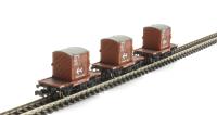 Triple Pack Conflat Wagons BR Bauxite A Containers