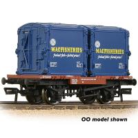 Conflat Wagon BR Bauxite (Early) With 2 'Mac Fisheries' AF Containers [WL]