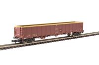 377-650A MBA Megabox high-sided bogie box wagon 500006 with buffers in EWS maroon - weathered