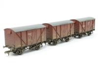 3 x 12 Ton BR Planked Vent Vans, Van A) B770968, Van B) B758185, Van C) B779954 in BR Late Bauxite Livery (Weathered) - Limited Edition for The Model Centre