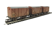 12 Ton ventilated vans in BR bauxite (late) - Pack of three - weathered