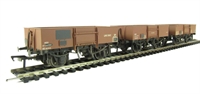 38-340 Pack of 3 13 Ton high sided steel open wagons in BR bauxite - weathered