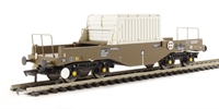 FNA Nuclear Flask Wagon with flat floor & round buffers in standard buff livery - Flask 9