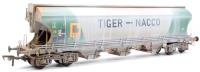 Bulk grain bogie hopper in Tiger-Nacco green & grey - deluxe custom weathered - Exclusive to Rails of Sheffield